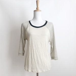 NWT Townsen Shimmer Sleeve Linen Tee Size Small